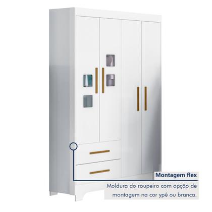 Imagem de Quarto de Bebê Completo Gêmeos com Guarda-roupa, 2 Berços e Cômoda Gael