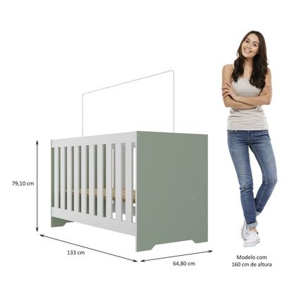 Imagem de Quarto de Bebê Completo Guarda Roupa 3 Portas 2 Gavetas com Cômoda e Berço Lily Espresso Móveis