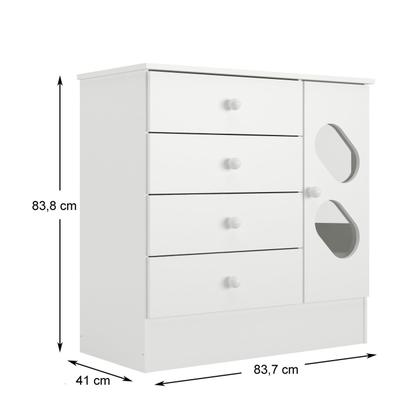 Imagem de Quarto de Bebê Completo Guarda Roupa 4 Portas 3 Gavetas com Cômoda e Berço Hera Branco