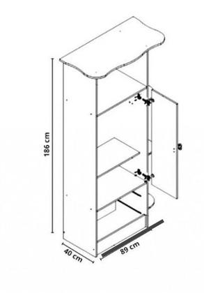 Imagem de Quarto de Bebê Completo Guarda Roupa Cômoda e Berço com Rodízio. Percasa Conjunto composto por três móveis . AZUL