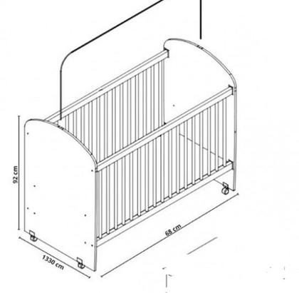 Imagem de Quarto de Bebê Completo Guarda Roupa Cômoda e Berço com Rodízio. Percasa Conjunto composto por três móveis . AZUL