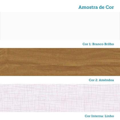 Imagem de Quarto de Bebê Completo Guarda-roupa e Cômoda e Berço 3 em 1 Minicama 100% Mdf Ravy Espresso Móveis Branco Brilho/Amêndoa