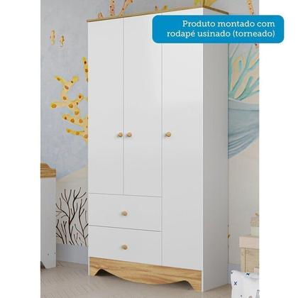 Imagem de Quarto de Bebê Completo Guarda-roupa e Cômoda e Berço Minicama 100% Mdf Ravy Espresso Móveis