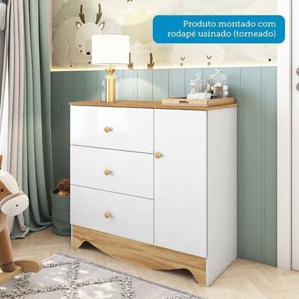 Imagem de Quarto de Bebê Completo Guarda-roupa e Cômoda e Berço Minicama 100% Mdf Ravy Espresso Móveis