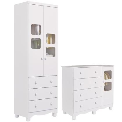 Imagem de Quarto de Bebê Completo Guarda Roupa Uli 2 Portas Cômoda Uli MDF