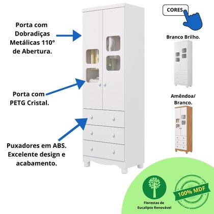 Imagem de Quarto de Bebê Completo Guarda Roupa Uli 2 Portas Cômoda Uli MDF