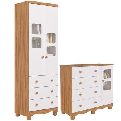 Imagem de Quarto de Bebê Completo Guarda Roupa Uli 2 Portas Cômoda Uli MDF