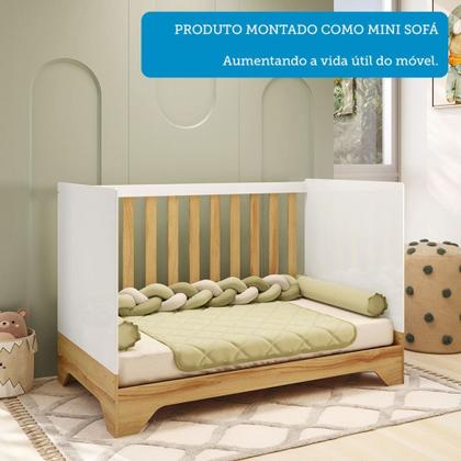 Imagem de Quarto de Bebê Completo Isadora 100% Mdf 1 Porta 3 Gavetas Branco/Amêndoa - Pnr Móveis