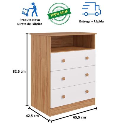 Imagem de Quarto de Bebê Completo Mini Berço Faura Gaveteiro Smim 100% MDF
