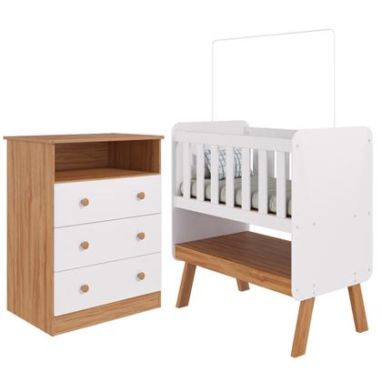 Imagem de Quarto de Bebê Completo Mini Berço Faura Gaveteiro Smim 100% MDF