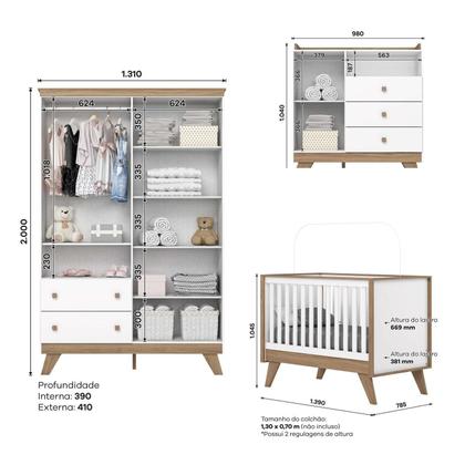 Imagem de Quarto de Bebê Completo Noah Espresso Móveis