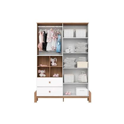 Imagem de Quarto de Bebê Completo Ternura 3 Peças (1 Guarda Roupa + 1 Berço + 1 Cômoda) QI79 Branco/Jequitiba - Henn