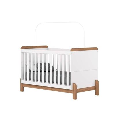 Imagem de Quarto de Bebê Completo Ternura 3 Peças (1 Guarda Roupa + 1 Berço + 1 Cômoda) QI79 Branco/Jequitiba - Henn