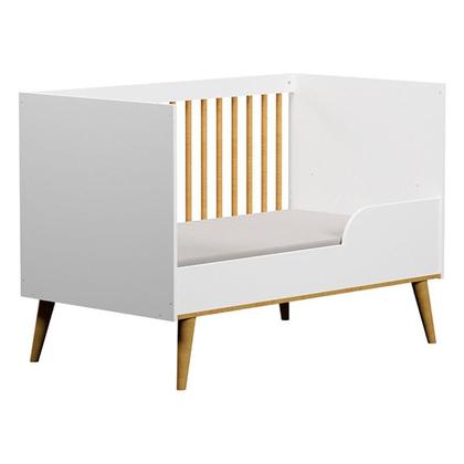 Imagem de Quarto de Bebê Duda com Berço Americano Ligia Branco Acetinado Bétula e Colchão Ortobom  Carolina Móveis