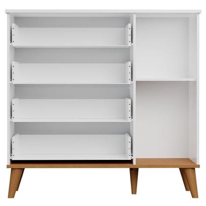 Imagem de Quarto de Bebê Duda com Berço Americano Ligia Branco Acetinado Bétula e Colchão Ortobom  Carolina Móveis