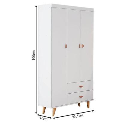 Imagem de Quarto De Bebê Duda Com Berço Americano Ludmila Branco Acetinado Bétula E Colchão Ortobom