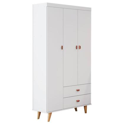 Imagem de Quarto de Bebê Duda com Berço Americano Ludmila Branco Acetinado Bétula e Colchão Ortobom - Carolina