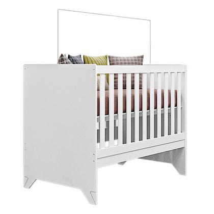 Imagem de Quarto de Bebê Eloá com Berço Americano Retro Maya Branco Acetinado  Phoenix Baby