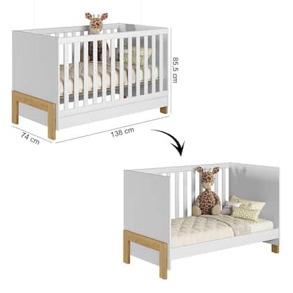 Imagem de Quarto de Bebê Fantasia Completo Qmovi Branco Acetinado + Colchão Ortobom