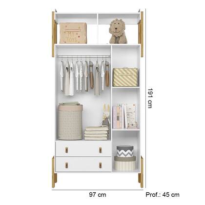 Imagem de Quarto de Bebê Fantasia Completo Qmovi Branco Acetinado + Colchão Ortobom
