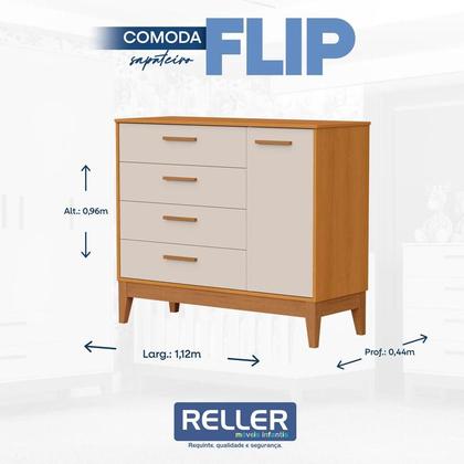 Imagem de Quarto de Bebê Flip Areia Acetinado Savana com Colchão - Reller