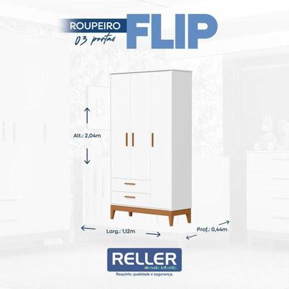 Imagem de Quarto De Bebê Flip Branco Acetinado Com Colchão - Reller
