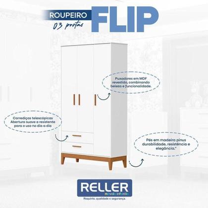 Imagem de Quarto De Bebê Flip Branco Acetinado Com Colchão - Reller