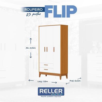 Imagem de Quarto de Bebê Flip Branco Acetinado Savana com Colchão Gazin - Reller
