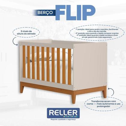 Imagem de Quarto de Bebê Flip Guarda Roupa 4 Portas Areia Acetinado Savana com Colchão Gazin - Reller