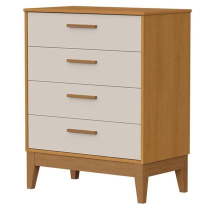 Imagem de Quarto De Bebê Flip Guarda Roupa 4p Areia Acetinado Savana Com Colchão - Reller