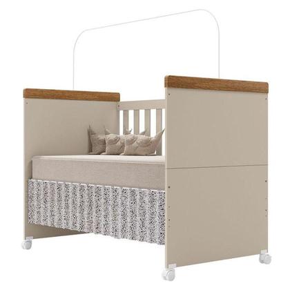 Imagem de Quarto De Bebê Gaveteiro Emilly 3p Com Berço Mini Cama Lívia Off White Carvalho - Canaã