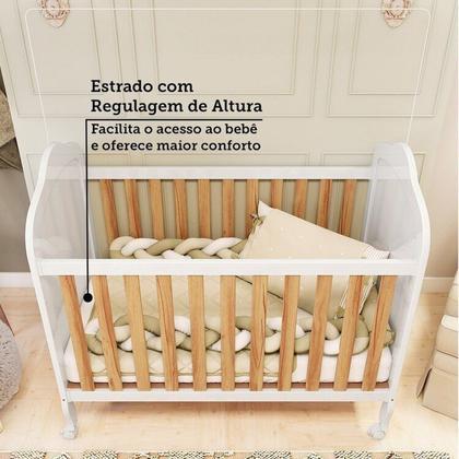 Imagem de Quarto de Bebê Gêmeos 2 Berços Guarda-Roupa e Cômoda Janelada 100% MDF Maya Clássico Espresso Móveis