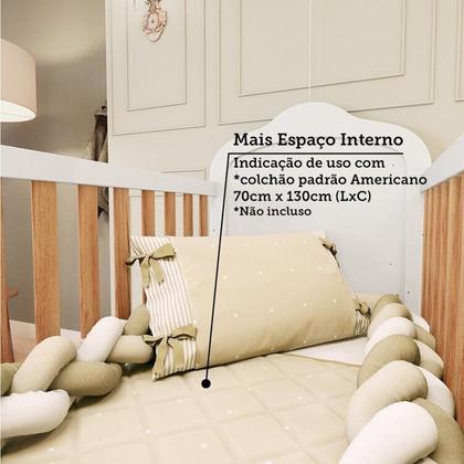 Imagem de Quarto de Bebê Gêmeos 2 Berços Guarda-Roupa e Cômoda Janelada 100% MDF Maya Clássico Espresso Móveis