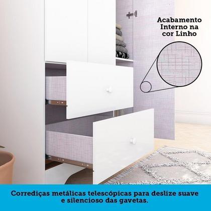 Imagem de Quarto de Bebê Guarda Roupa 3 Portas Cômoda e Berço Americano Cocada Espresso Móveis Branco Brilho