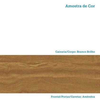 Imagem de Quarto de Bebê Guarda-Roupa 3 Portas Cômoda e Berço MDF Lana Espresso Móveis Branco Brilho/Amêndoa