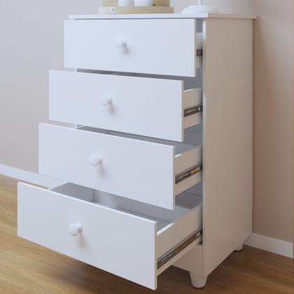 Imagem de Quarto de Bebê Guarda Roupa 3 Portas e Cômoda 100% MDF Nina