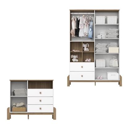 Imagem de Quarto de Bebê Guarda Roupa 4 Portas e Cômoda Ternura Henn