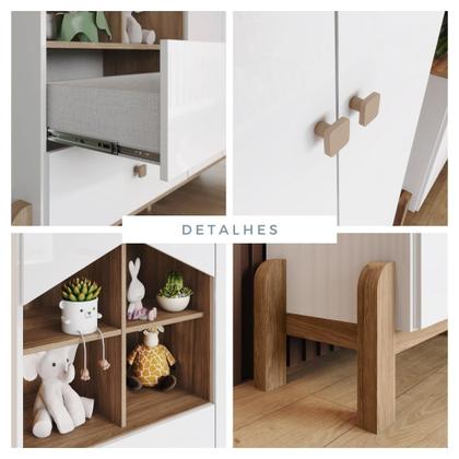 Imagem de Quarto de Bebê Guarda Roupa 4 Portas e Cômoda Ternura Henn