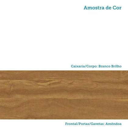 Imagem de Quarto de Bebê Guarda-Roupa Cômoda e Berço Cambalhota 100% MDF Espresso Móveis Branco Brilho/Amêndoa