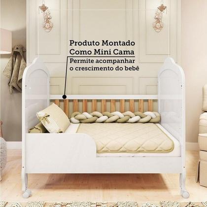Imagem de Quarto de Bebê Guarda-roupa Cômoda Janelado 2 Berços Maya Clássico 100% Mdf Espresso Móveis Branco Brilho/Amêndoa/Branco