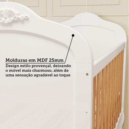 Imagem de Quarto de Bebê Guarda-roupa Cômoda Janelado 2 Berços Maya Clássico 100% Mdf Espresso Móveis Branco Brilho/Amêndoa/Branco
