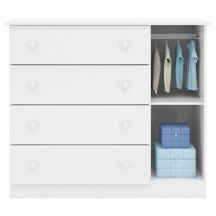 Imagem de Quarto de Bebê Helena com Berço Doce Sonho Branco Brilho - Phoenix