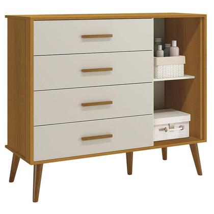 Imagem de Quarto de Bebê Isis 3 Portas Areia Acetinado Savana - Reller