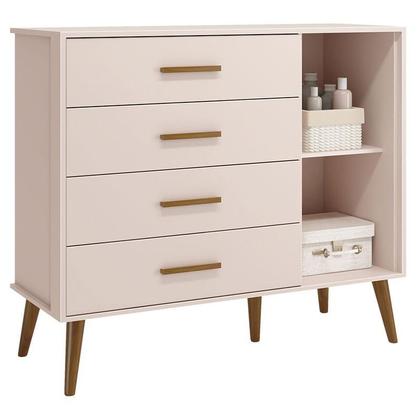 Imagem de Quarto de Bebê Isis 3 Portas Rosa Acetinado - Reller