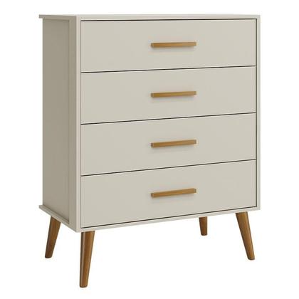 Imagem de Quarto de Bebê Isis 4 Portas com Gaveteiro Areia Acetinado - Reller