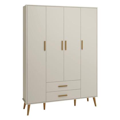 Imagem de Quarto de Bebê Isis 4 Portas com Gaveteiro Areia Acetinado - Reller