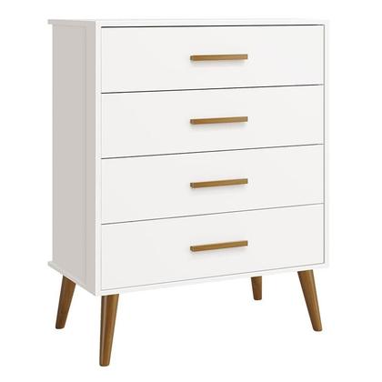 Imagem de Quarto de Bebê Isis 4 Portas com Gaveteiro Branco Acetinado - Reller