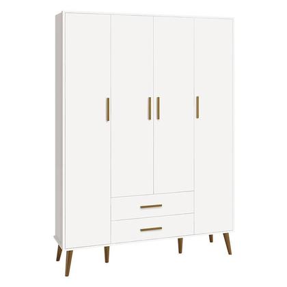Imagem de Quarto de Bebê Isis 4 Portas com Gaveteiro Branco Acetinado - Reller