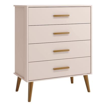 Imagem de Quarto de Bebê Isis 4 Portas com Gaveteiro Rosa Acetinado - Reller