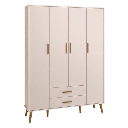 Imagem de Quarto de Bebê Isis 4 Portas com Gaveteiro Rosa Acetinado - Reller